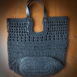 Banana Republic Black Tote Handbag Mesh Carryall